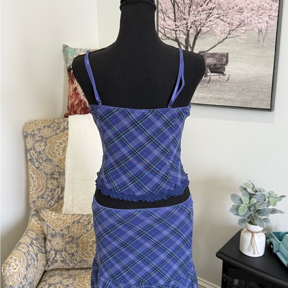 Forever 21 Blue and Purple Top and Skirt Set with Lattice Detail NWOT - Picture 3 of 5